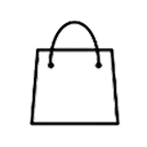Simple line drawing of a tote bag with handles, ideal for everyday use and stylish outings.